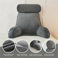 thumbnail image 4 of Almohada de Lectura para Cama, con Almohada Redonda, Bolsillo Lateral y Funda Lavable. almohada de lectura, Ideal para Descansar, Soporte Lumbar para Leer, Relajarse, Mirar Televisión, Jugar (Gris), 4 of 7