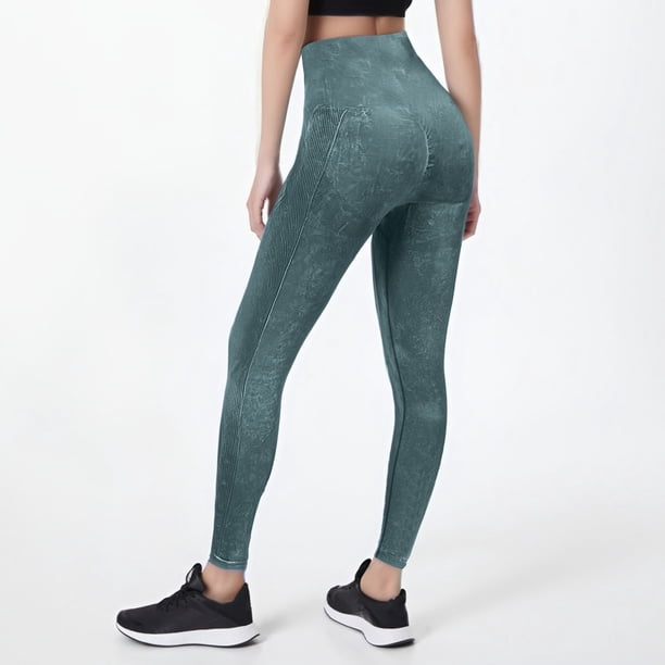 MKLEKYY Leggings para mujer Pantalones de yoga ajustados color melocotón sin costuras lavados para mujer