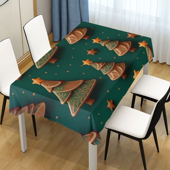 Ryvnso Christmas Tree Green Rectangle Table Cloth Tablecover Dinning Tablecloth 54"x72"