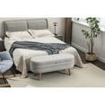 thumbnail image 6 of Velvet Fabric Bedroom Bench With Wood Legs And Storage - Gray For Living Room In Internal Option, 6 of 6