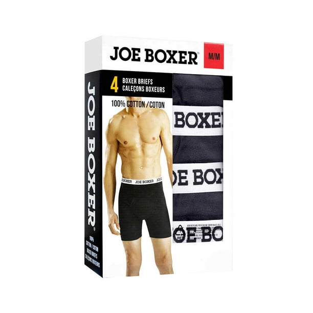 Joe Boxer Men's Boxer Briefs 4-pack, XXL, Black 