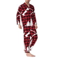 thumbnail image 2 of Daiia Christmas Tree Buffalo Plaid for Men's Long-Sleeved Pajama Set – Soft & Comfortable Sleepwear Button-Up Pajamas Cozy Lounge Wear-Medium, 2 of 7