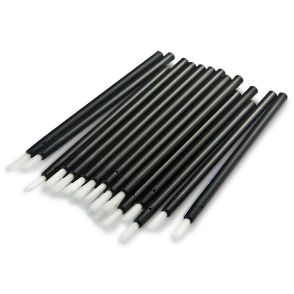 Disposable Lipstick Gloss Wands with Soft Brush Head Makeup Kits-Pack of 100 (Black-Nylon Hair Lip Brush)