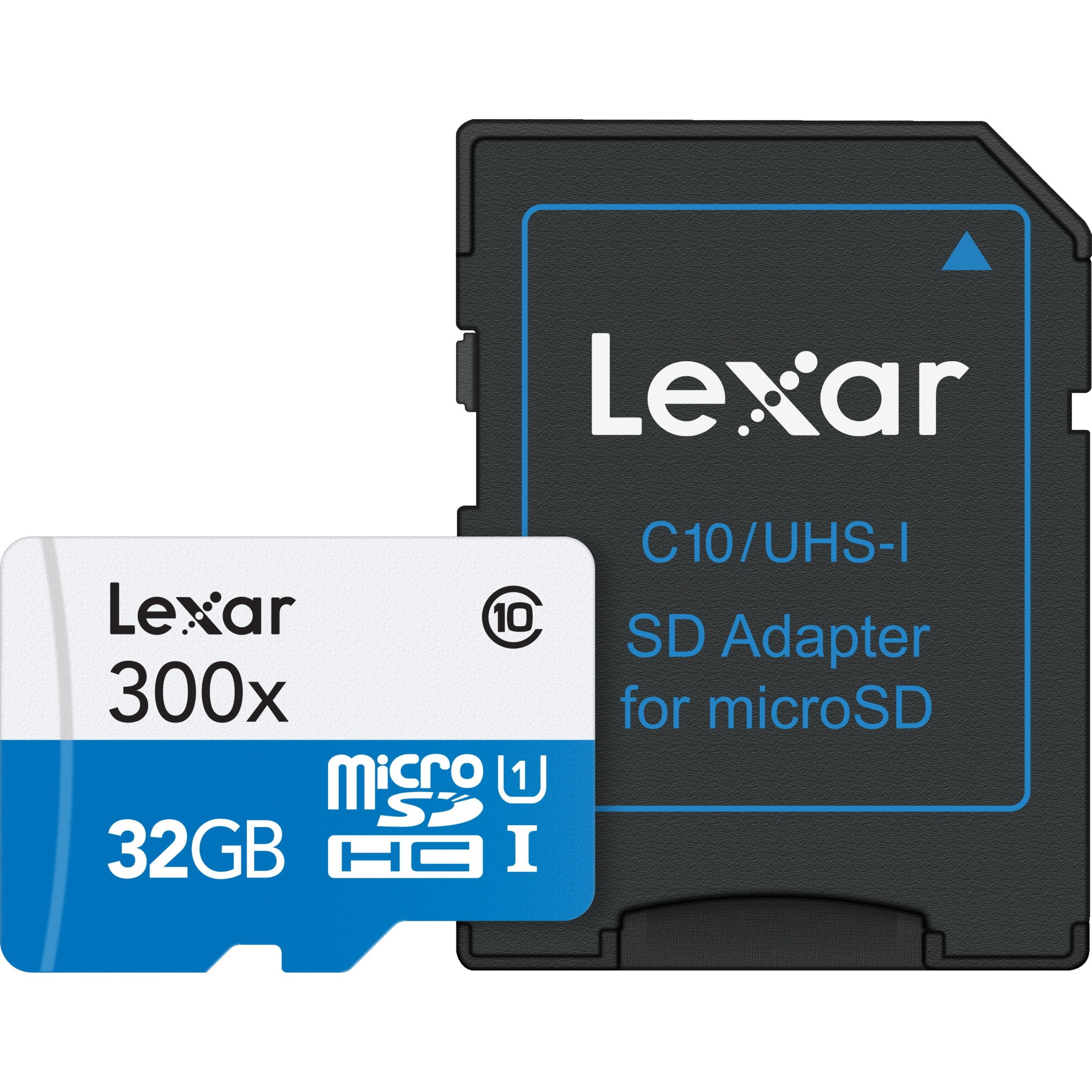 Lexar High Performance - Flash memory card (microSDHC to SD adapter included) - 32 GB - UHS Class 1 / Class10 - 300x - microSDHC