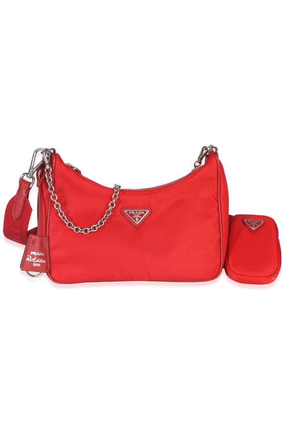 Pre-Owned Prada Red Re-Nylon Re-Edition 2005 Hobo