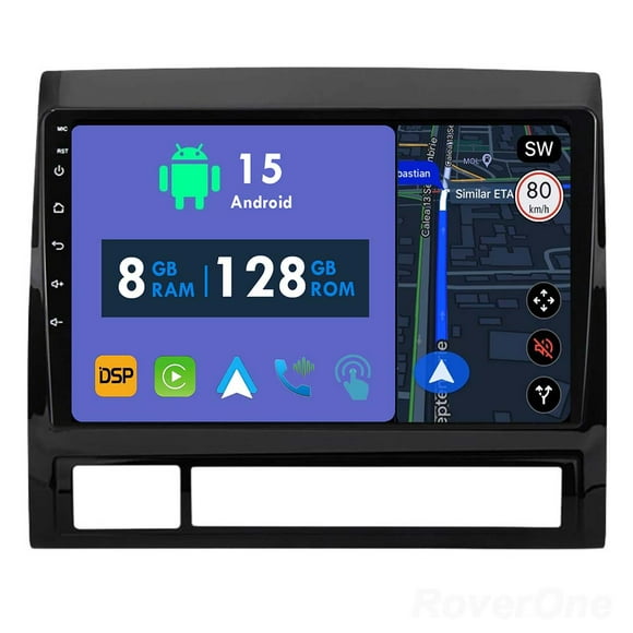 RoverOne 8GB+128GB Car Radio Bluetooth CarPlay GPS Navigation Stereo for Toyota Tacoma 2 N200 Hilux 2005-2015