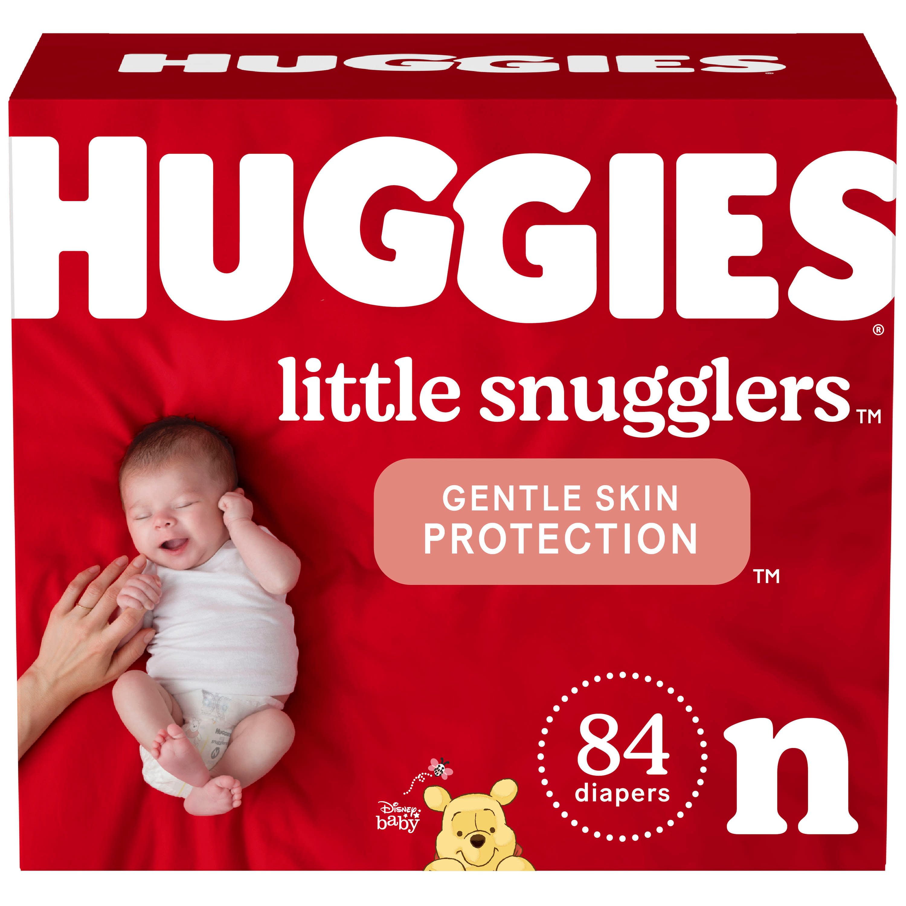 Huggies Little Snugglers Baby Diapers, Size Newborn (up to 10 lbs), 84 Count (Select for More)