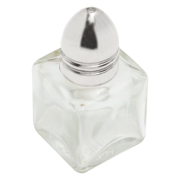 Excellante 1/2 oz stainless steel cube salt & pepper shaker, comes in dozen