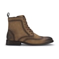 thumbnail image 2 of Polar Fox Manson MPX806091 Classic Wing-tip Burnished Style Dress Boots, in Tan, Size 8.5, 2 of 8