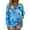 Sky Blue, variant on dGslk Women’s Long Sleeve Lace Up V Neck Casual Tie Dye Pullover Top Loose Fit Lightweight Shirt for Spring and Fall Black 2XL