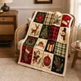 thumbnail image 3 of Ouuluon Soft Flannel Christmas Throw Blanket, Warm Cozy Holiday Blanket for Sofa Couch Bed, 3 of 6