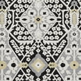 thumbnail image 4 of HomeRoots 668485 5 x 8 ft. Black Gray & Gold Floral Washable Machine Made Rectangle Area Rug with UV Protection, 4 of 9