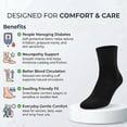 thumbnail image 3 of Comfello Diabetic Quarter Socks for Men & Women Non Binding Seamless Extra Wide Socks 6 Pairs, 3 of 7