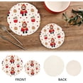 thumbnail image 4 of SKYSONIC 2 pcs Christmas Nutcracker Soldiers Pot Holders Trivets, Heat Resistant Trivets,Gingerbread House Cotton Thread Weave Mats for Hot Pads Pans Pot Bowl Teapot, 4 of 7