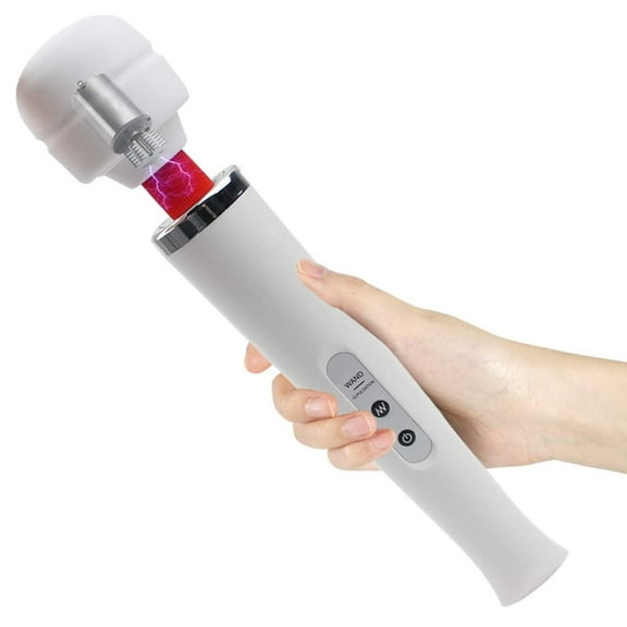 Upgrade Cordless Wand Massager Large Powerful with 10 Speeds Body Massager,USB Rechargeable Handheld Wand Massager. (White)