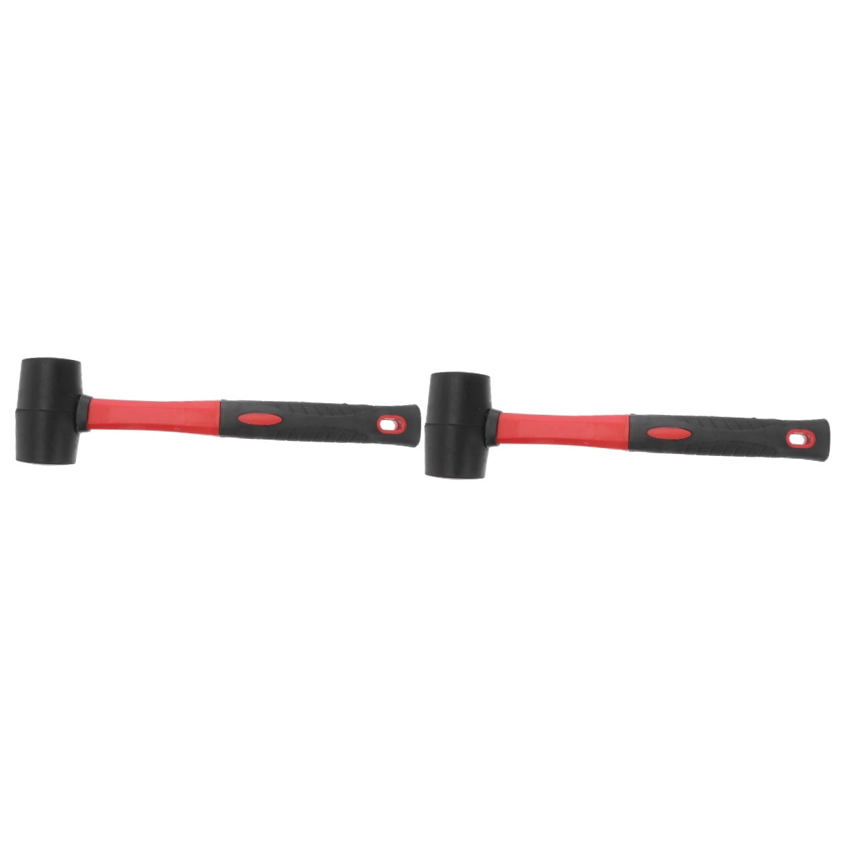 Masteelf 2pcs Rubber Mallet Hammer Nonslip 12oz Plastic Handle Mallet Double-Faced Hammer Tool