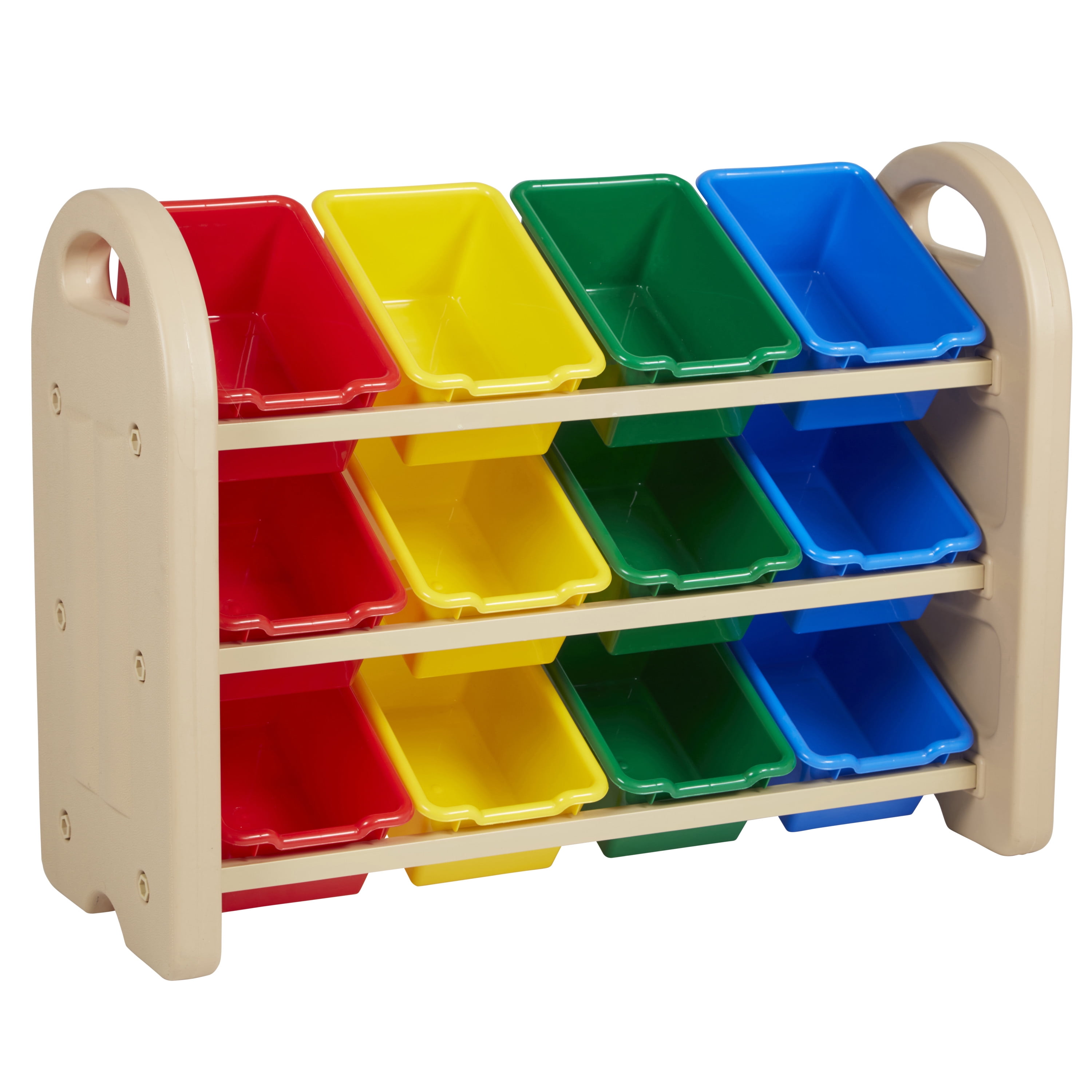 3-Tier Storage Organizer with Assorted Bins - Sand - Walmart.com - Walmart.com