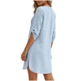 thumbnail image 5 of YueHuiYing Women Beach Cover Ups V Neck Button Down Swimsuit Coverup Swimwear Bathing Suit Cover Up, 5 of 5