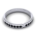 thumbnail image 3 of Diamond-Capitals 0.20 Ct Classy Round Cut Black Onyx Gemstone Engagement Eternity Band for Women Solid 18K White Gold Size 9, 3 of 8