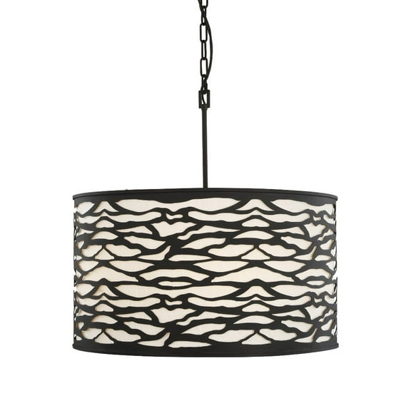 Varaluz Lighting - Kato - 5 Light Pendant-Carbon Black Finish    -Traditional