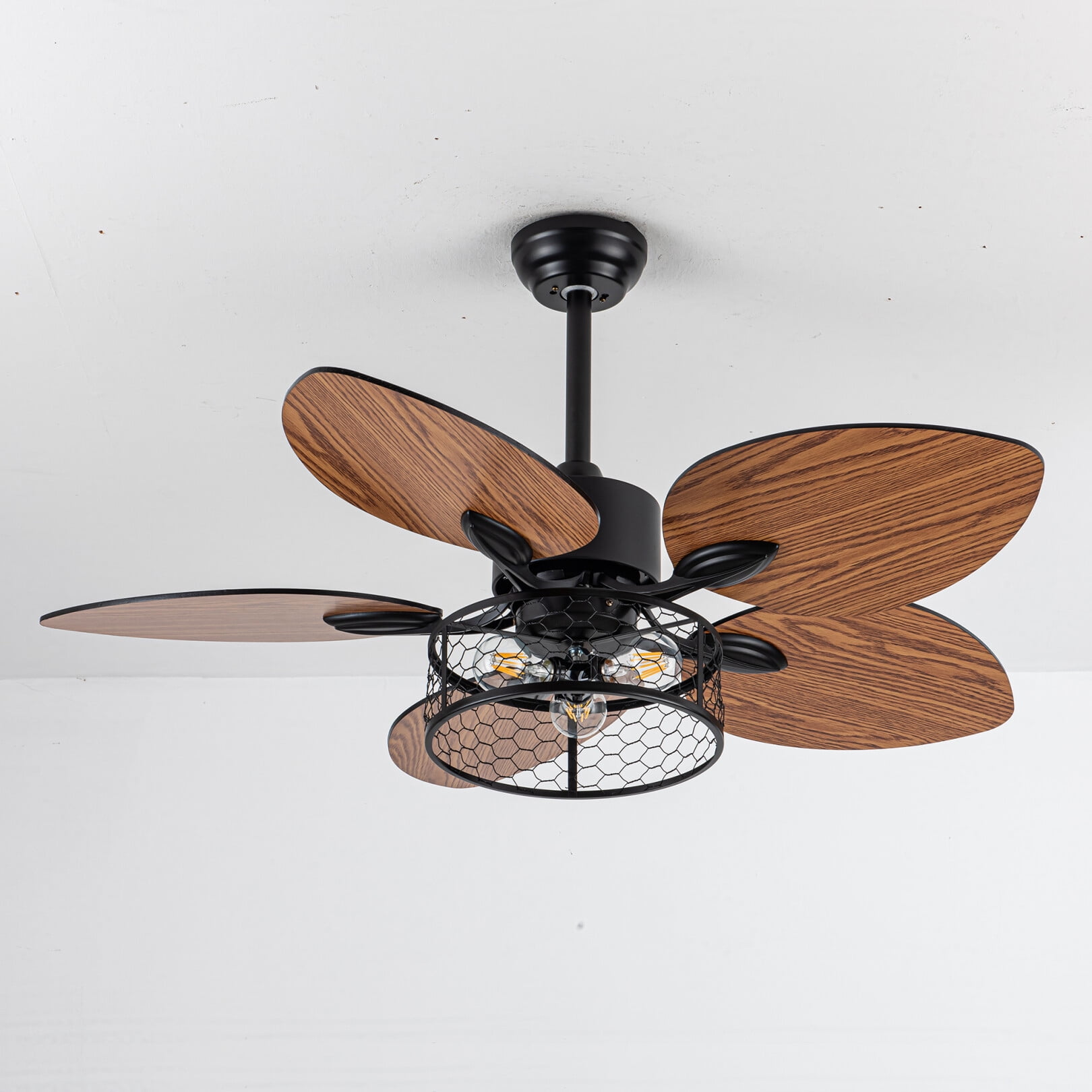 42 Inch Ceiling Fan With Light And Remote Control, Quiet Reversible Dc Motor, 6 Speed Indoor Ceiling Fan For Living Room Bedroom Office And Patio