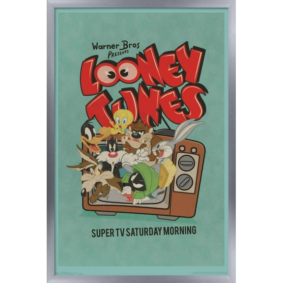 Looney Tunes - Group - Super TV Saturday Morning Wall Poster, 14.725" x 22.375", Framed