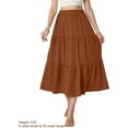 thumbnail image 6 of JWD Summer Maxi Skirt for Women Boho Lightweight Flowy Tiered Long Beach Skirts with Pockets Rust S, 6 of 8
