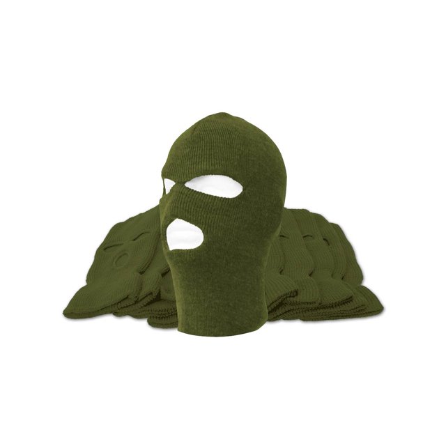 3-Hole Ski Mask - 12-Pack - Olive Green