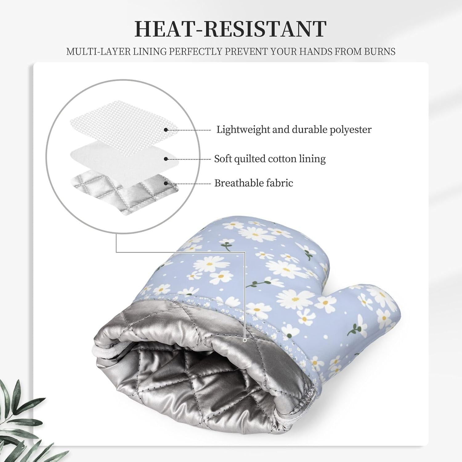 Silicone Oven Mitts Pot Holders Set Non-Slip Heat Resistant Kitchen Gloves Potholders 4 Pack Mitt