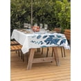 thumbnail image 3 of Outdoor Tablecloth with Umbrella Hole for Patio/Picnic/Party/Camping, Blue Leaves Waterproof Table Cloth Rectangle Table Cover Washable, Summer Botanical (60"x 120"), 3 of 8