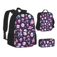 thumbnail image 2 of Naloa Skull mushroom space Print Large Capacity Backpack Lunch Bag Pencil Case Combination 3 Piece Set for Student, 2 of 8