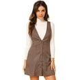 thumbnail image 2 of INSPIRE CHIC Women's Overall Suspender Check Houndstooth Pinafore Dress, 2 of 6