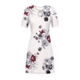 thumbnail image 4 of Giftesty Womens Plus Size Dresses Women Casual Slimming Draw Back Printed Short Sleeves Cold Shoulder Dress, 4 of 5