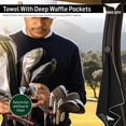 thumbnail image 4 of Birdie Golf: Birdie Bath - Black Magnetic Golf Towel, Premium Microfiber, Deep Waffle Pockets, Strong Magnet, 25lb Pull, Superior Water Absorption, 4 of 9