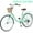 Green, variant on POVANLI 26'' Ladies Bicycle with Basket Bicycle Adult Full Shimano 7 Speed Ladies Bicycle, Double V Brakes Bicycle, Steel Frame Commuter City Bike for Ladies,Pink (Gift)
