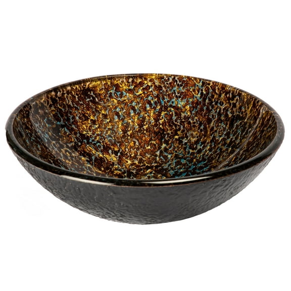 Electric Leopard Textured Glass Vessel Sink