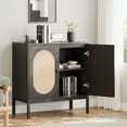 thumbnail image 2 of Buffet Armoire Armoire de Rangement en Rotin avec Portes et Tablettes Armoire d'Accent Buffet Console en Bois avec Rangement Armoire d'Entrée, 2 of 7