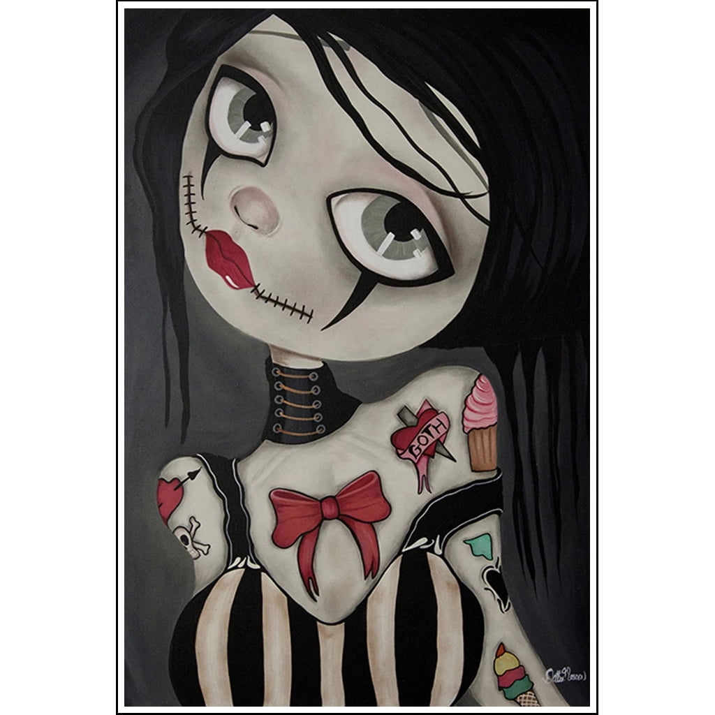 Anabella By Dottie Gleason Gothic Doll Girl Tattoo Wall Art Print For Framing Walmart Com Walmart Com