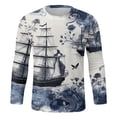 thumbnail image 4 of TSADFHJI Chemises pour Hommes Pack Automne et Hiver Mode Imprimé Col Rond Manches Longues T-Shirt Rétro Imprimé Complet m Blanc, 4 of 5
