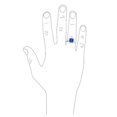 thumbnail image 4 of Bling Jewelry Mens Traditional 3CT Blue Clear Cubic Zirconia CZ Square Solitaire Ring Pinky Ring Silver Plated, 4 of 6