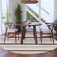thumbnail image 3 of Round Area Rug 8 Ft, Khaki Grey Striped Washable Non-Slip Circle Carpet for Living Room/Bedroom, Farmhouse Stripes Modern Abstract Art Collection Low-Profile Large Area Rugs for Indoor, 3 of 8