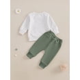 thumbnail image 5 of Loicainy Baby Toddler Boy Spring Fall Clothes Set 3 6 12 18 24 Months 2T 3T Letter Print Long Sleeve Sweatshirt and Elastic Pants 2 Piece Outfits, 5 of 9