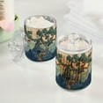 thumbnail image 2 of Yayeee 2 Pack Qtip Holder Bathroom Cotton Swab Canister with Lid Clear Dispenser Set, Tree in The Mountains, 2 of 6