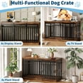 thumbnail image 2 of 55" Extra Large Dog Crate Furniture, Dog Kennel House Heavy Duty Metal Wooden Dogs Kennel Indoor Dog Cage with Sliding Door and 2 Bowls for Medium Large Dogs TV Stand Decorative Pet House End Table, 2 of 7