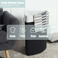 thumbnail image 4 of Costway Corner Bamboo Hamper Laundry Basket Washing Cloth Bin Storage Bag Lid, 4 of 10