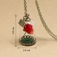 thumbnail image 3 of Red Rose In Glass Bottle Necklace Anti-Tarnish Chain With Wish Charm, Jw-378-01, 3 of 5