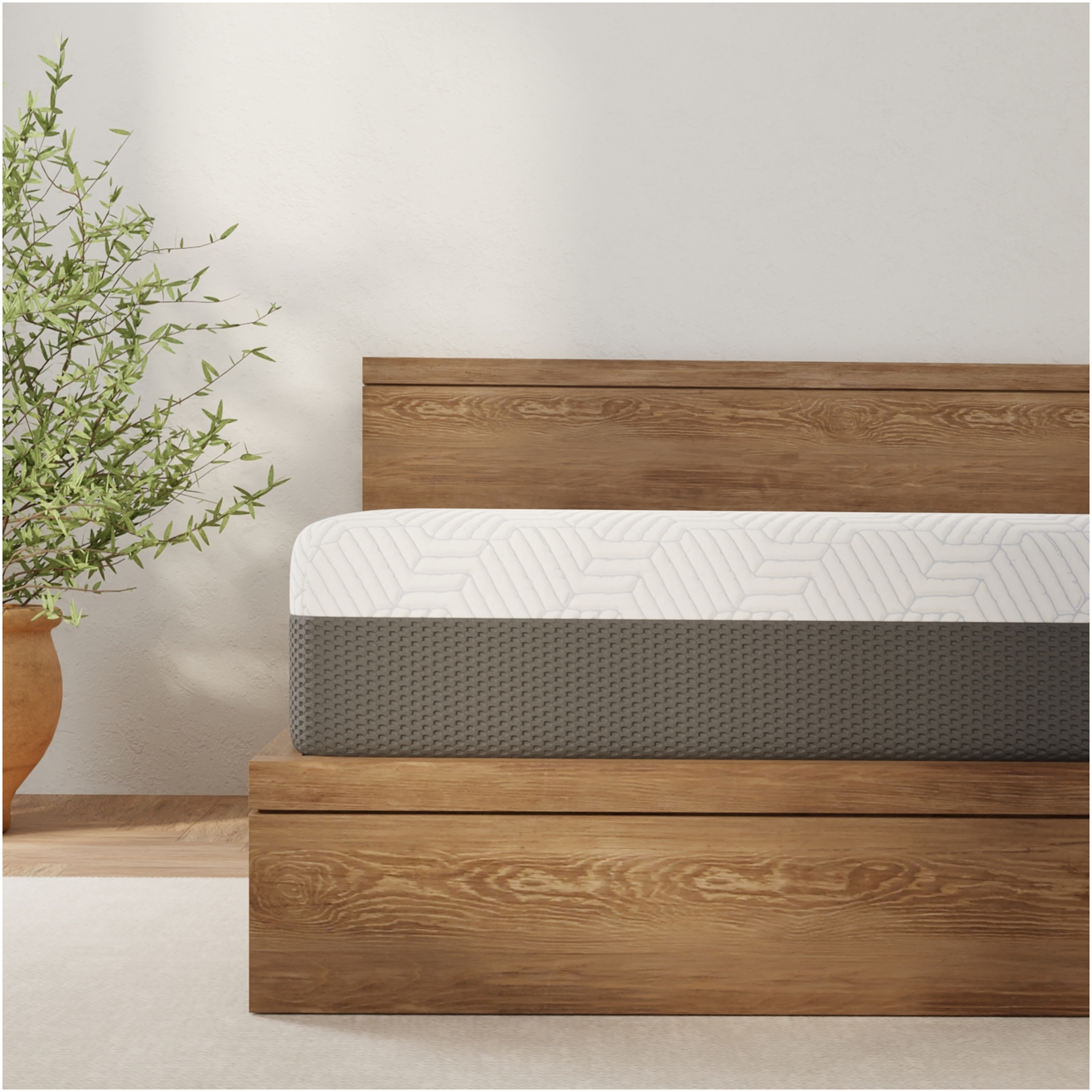 JERFIT California King Size 12 Inch Cooling Gel Memory Foam Mattress, Medium Firm Support with CertiPUR-US Certified, Bed in a Box, White Gray