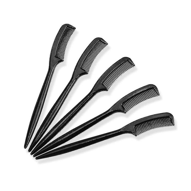 Peine de pestañas de plástico, cepillo portátil para cejas, separador de pestañas para extensión de pestañas, maquillaje de injerto (10 unidades, negro)