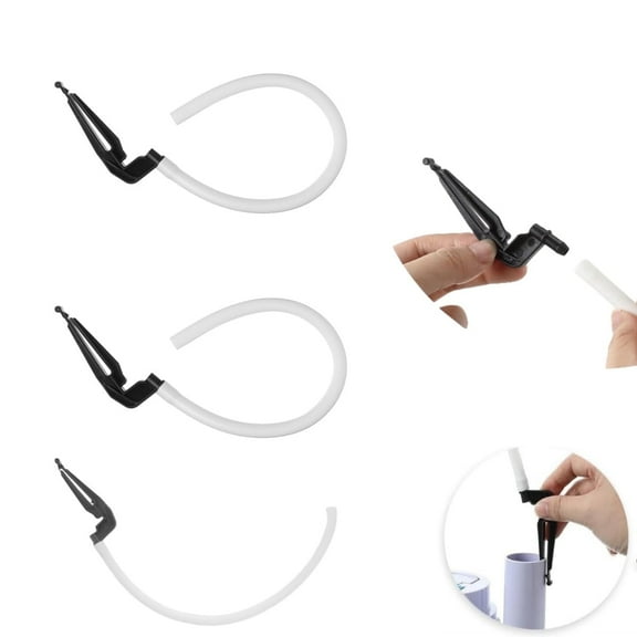 QZS Universal Toilet Hose,3pcs White Toilet Water Refill Hose and Clamp,Portable Hose Kit Fill Overflow Parts,Compatible with 100 200A and Most Other Valves