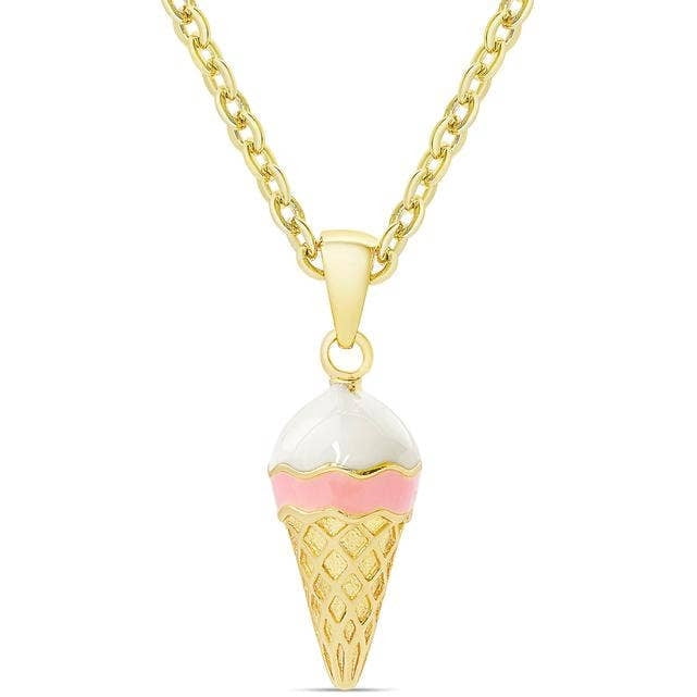 Pendentif Cornet Crème Glacée - Collier Doux et Ludique